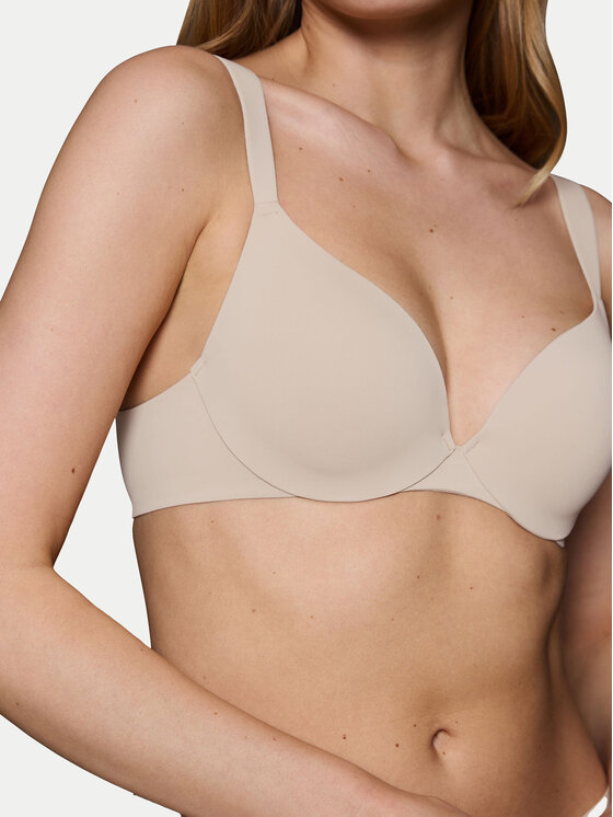 Triumph Triumph Biustonosz z fiszbiną Body Make Up Illusion 10217848 Beżowy