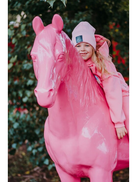 Bejbi Story Bejbi Story Bluza Bluza oversize Emily Teddy z kapturem Różowy Oversize