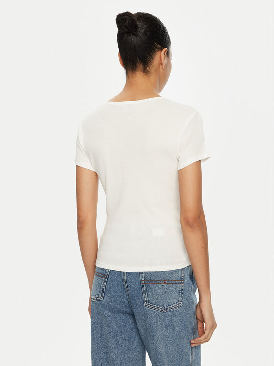 Tommy Jeans Tommy Jeans Tričko DW0DW19502 Biela Slim Fit