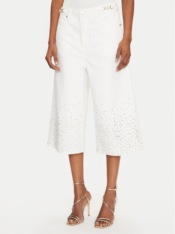 MET MET Pantaloni culotte M10 138PT Alb Wide Leg