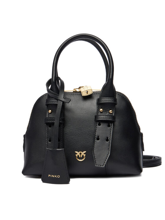 PINKO Geantă Bowling Bag Zip Mini AI 25-26 PLTT 105333 A0QO Negru