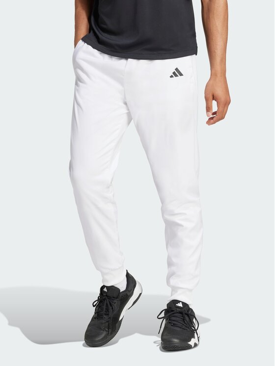adidas adidas Spodnie materiałowe Tennis Walk-On Biały Regular Fit