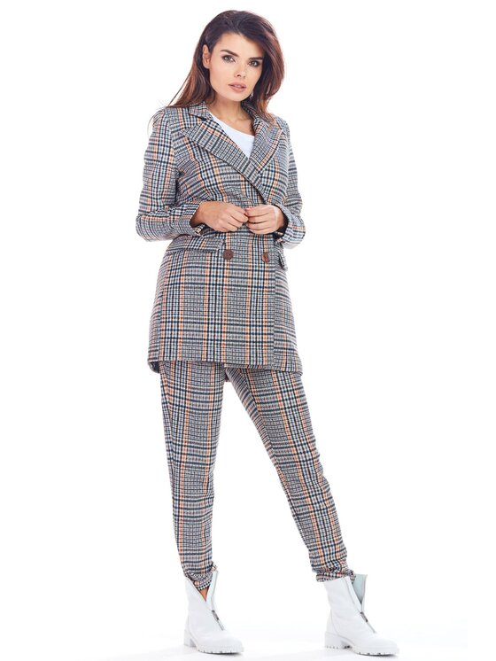 Awama Awama Marynarka A364 Granatowy Basic Fit