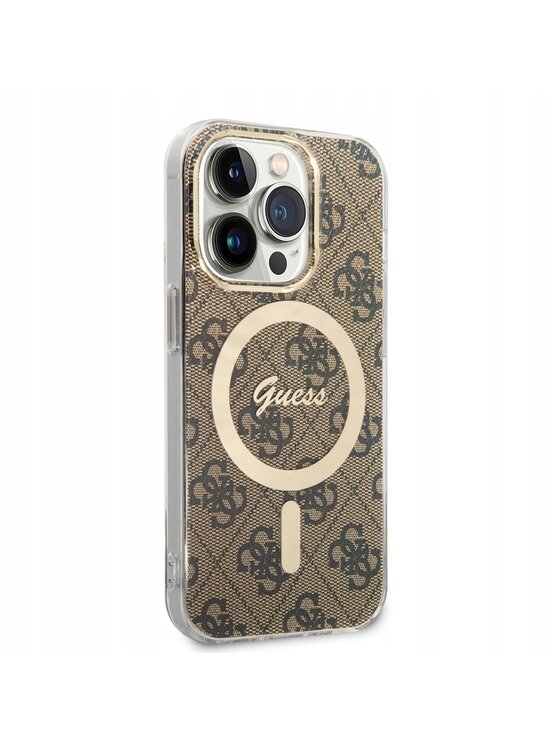Guess Guess Etui na telefon Pokrowiec Futerał Brązowy