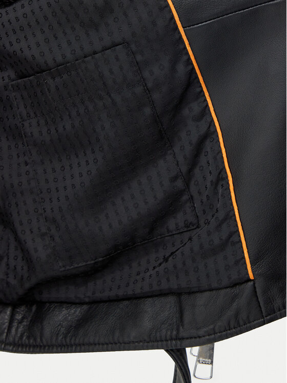 BOSS BOSS Kožená bunda C_Sameli 50510964 Čierna Regular Fit