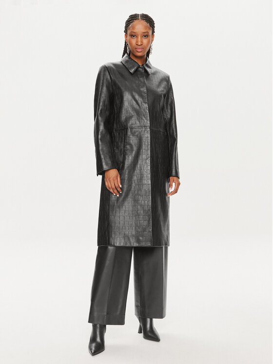 Calvin Klein Calvin Klein Bőr kabát K20K207081 Fekete Oversize