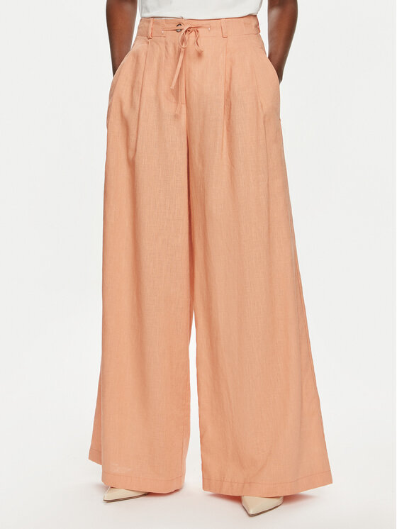 ViCOLO ViCOLO Kalhoty z materiálu TB2700 Oranžová Relaxed Fit