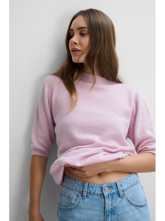 Fobya Fobya Bluzka F2120 Różowy Basic Fit