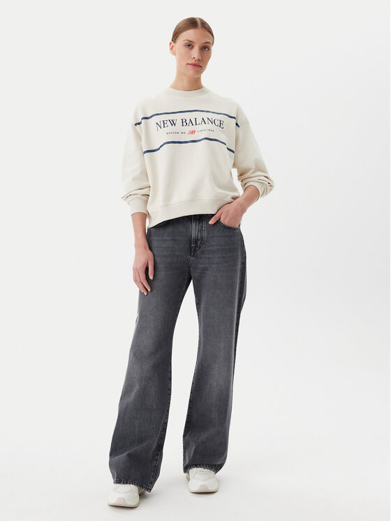 New Balance New Balance Суитшърт Athletics Nautical Lobster WT51923 Бежов Oversize