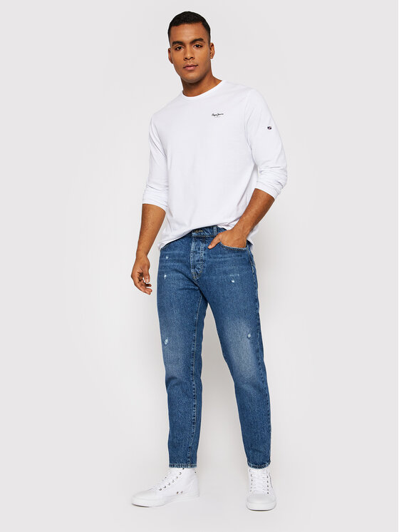 Pepe Jeans Pepe Jeans Longsleeve Original Basic 2 Long N PM508211 Weiß Slim Fit