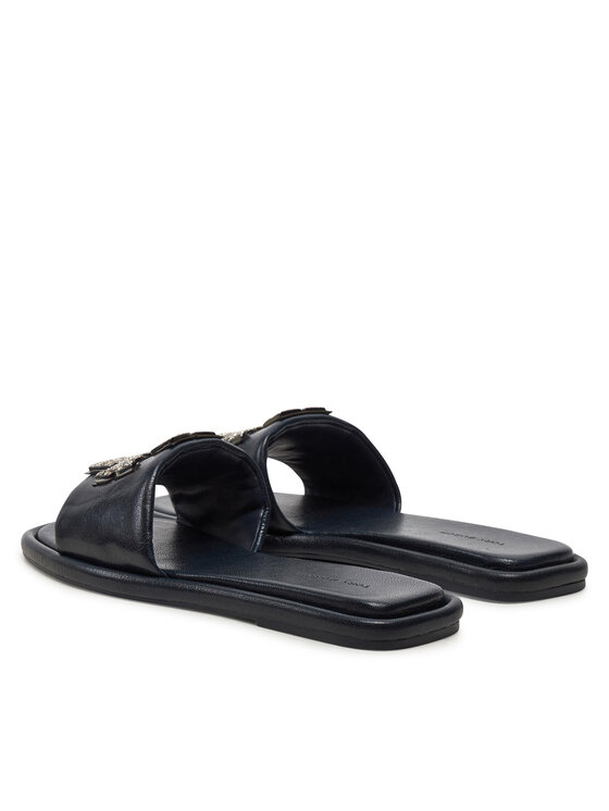 Tory Burch Tory Burch Şlapi Double T Deco Sport 158768 Negru