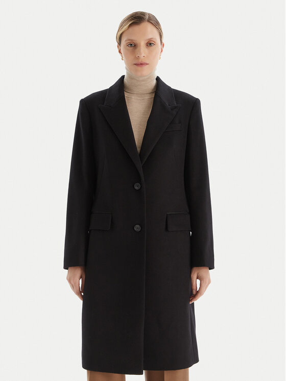 BOSS Palton de lână Classin 50548371 Negru Regular Fit