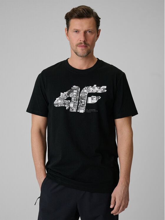 4F 4F T-Shirt CITY Czarny Regular Fit