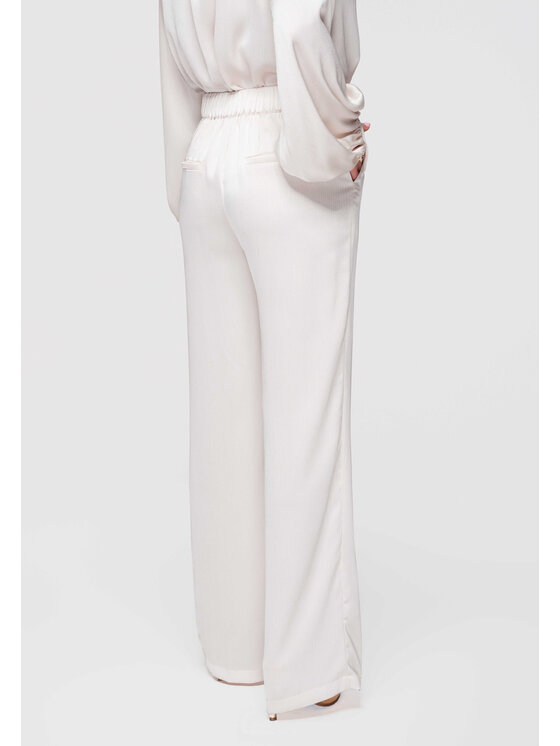 Ombre Ombre Spodnie materiałowe OW-PA-E0008 Biały Regular Fit