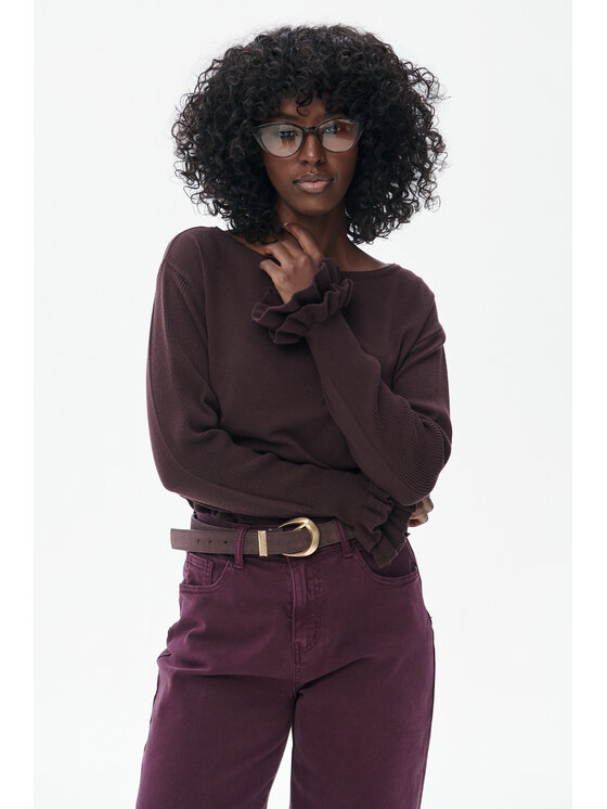 blue shadow blue shadow Sweter Daxy Brązowy Regular Fit