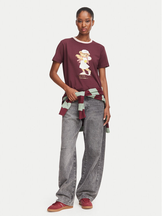 Guess Guess T-Shirt V6BI14 K6742 Μπορντό Regular Fit