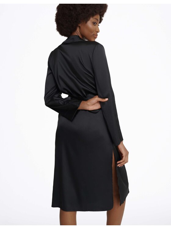 Esotiq Esotiq Szlafrok 41156 Czarny Regular Fit