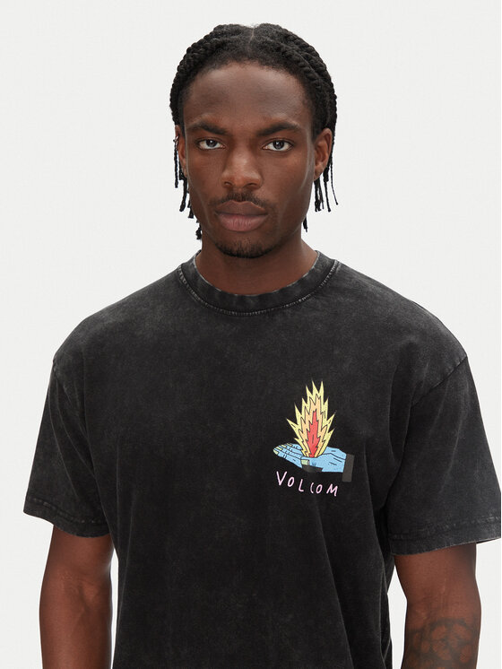 Volcom Volcom T-krekls Bob Moleema 1 A4312553 Melns Loose Fit