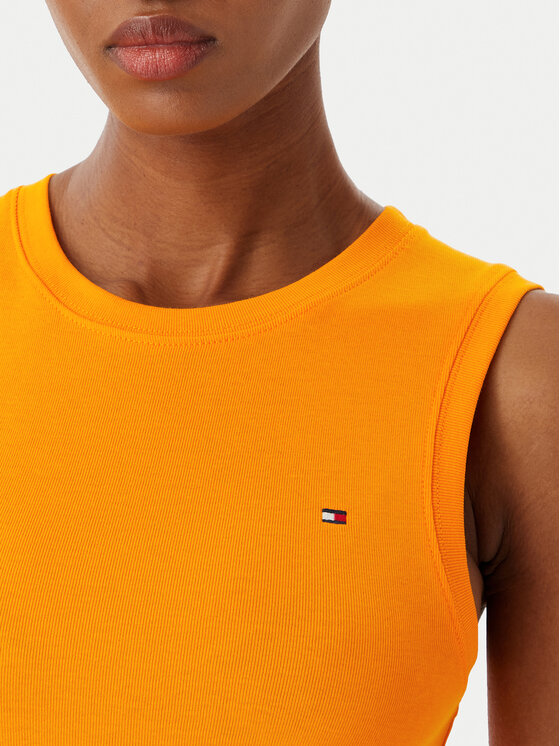 Tommy Hilfiger Tommy Hilfiger Top WW0WW47806 Narančasta Slim Fit