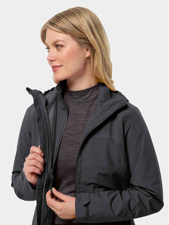 Jack Wolfskin Jack Wolfskin Outdoor striukė Moonrise 3In1 Jkt 1115621 Juoda Regular Fit