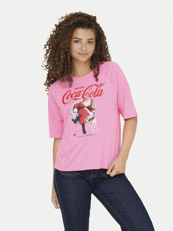 ONLY ONLY Póló Coca Cola 15355794 Rózsaszín Regular Fit