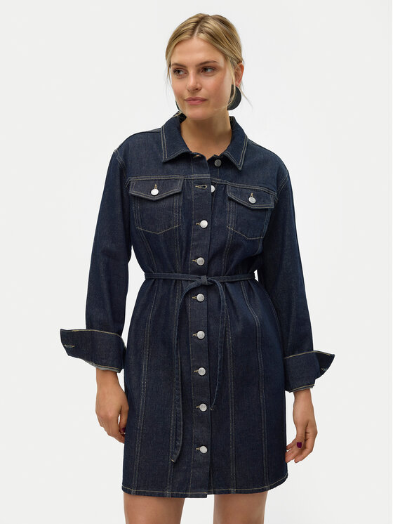 Vero Moda Vero Moda Džínsové šaty Oda 10321127 Tmavomodrá Regular Fit