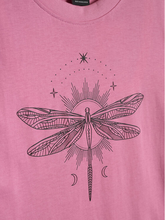 4F 4F T-Shirt DRAGONFLY Różowy jasny Regular Fit