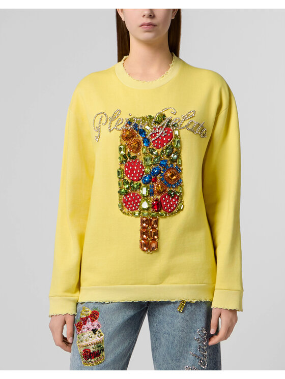 PHILIPP PLEIN PHILIPP PLEIN Bluza 30538 Żółty Regular Fit