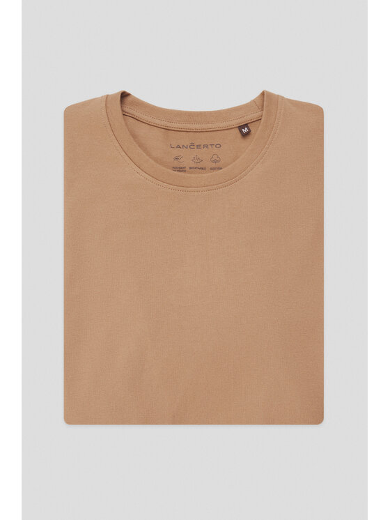 Lancerto Lancerto T-Shirt Kenneth TS073125000002 Beżowy Regular Fit