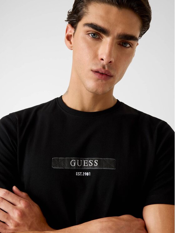 Guess Guess T-Shirt M6RI17 J1314 Schwarz Slim Fit