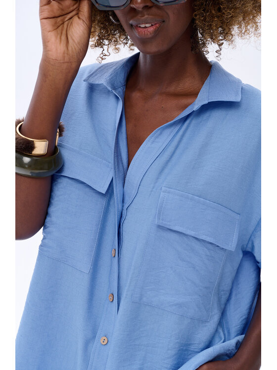 blue shadow blue shadow Koszula Tassel Niebieski Regular Fit