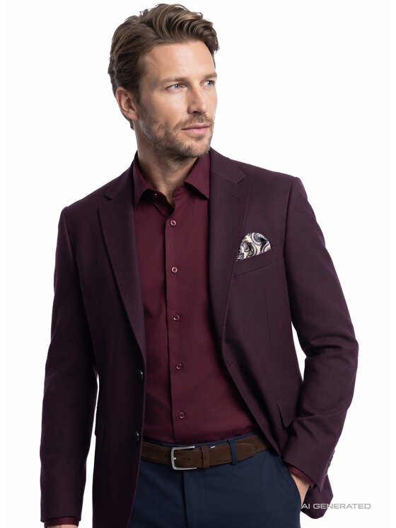 Pako Lorente Pako Lorente Marynarka P26WF-3X-010 Bordowy Slim Fit