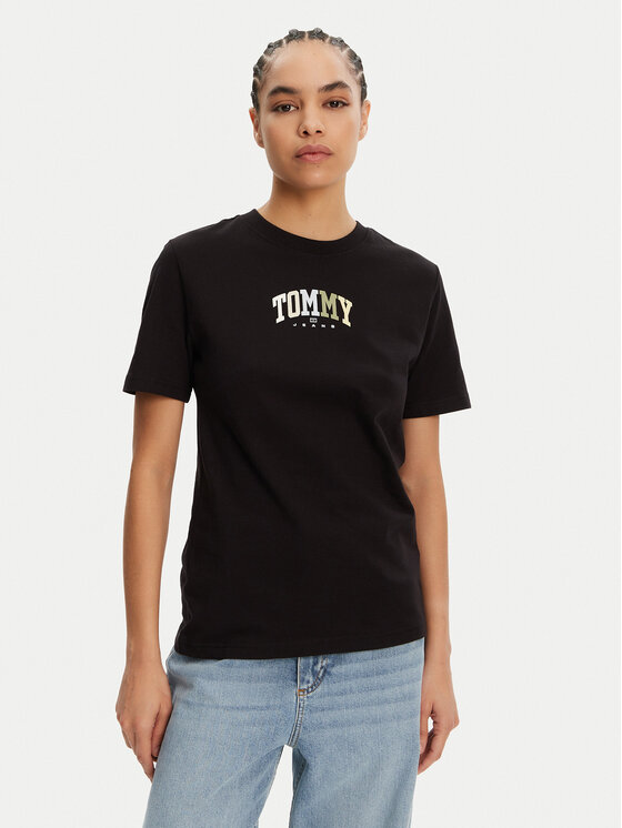 Tommy Jeans Tommy Jeans T-Shirt Color Varsity DW0DW21337 Μαύρο Relaxed Fit