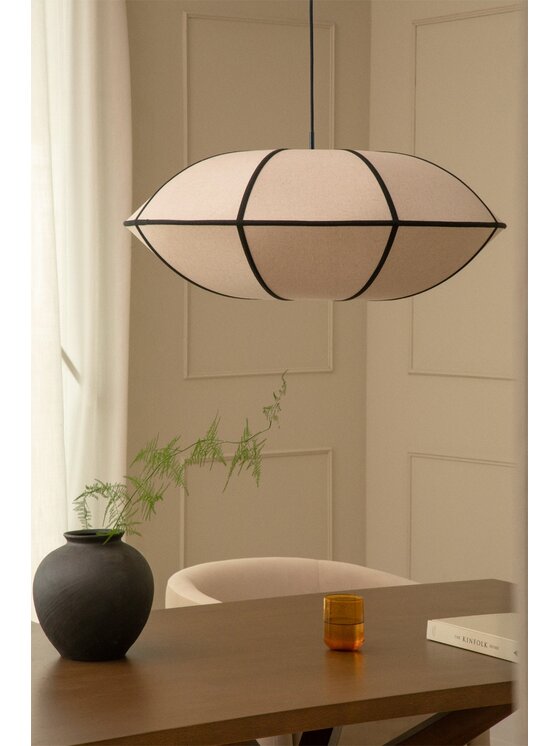 MIAhome MIAhome Lampa sufitowa lniana Patraix Biały