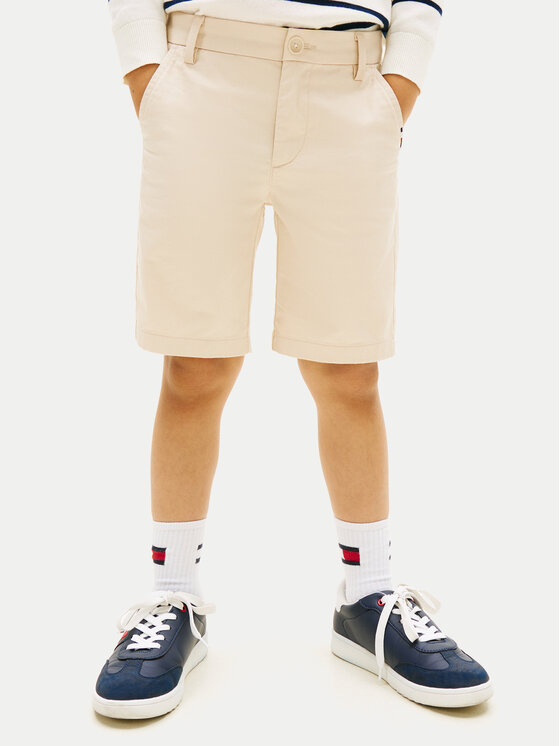 Tommy Hilfiger Pantalon scurți din material 1987 Essential KB0KB09641 Bej Regular Fit