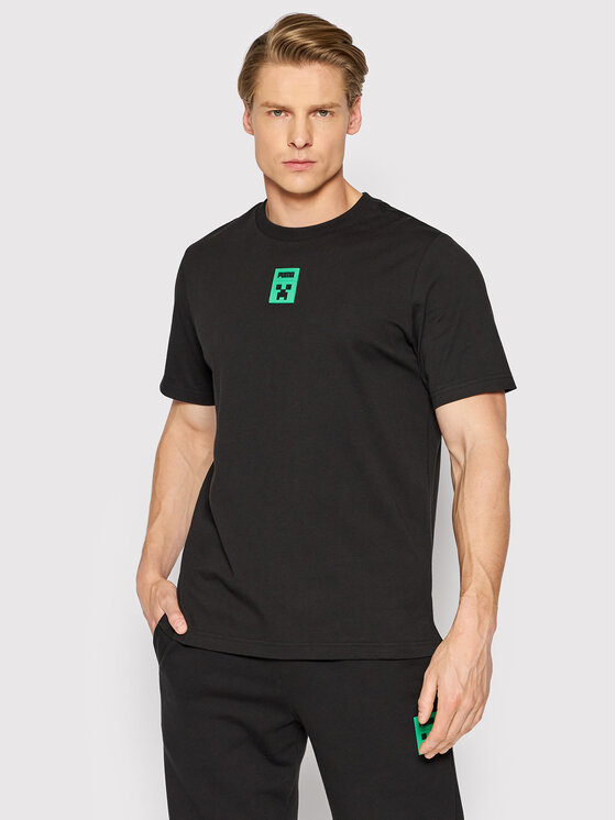 Puma Puma T-Shirt MINECRAFT Graphic 534374 Czarny Regular Fit