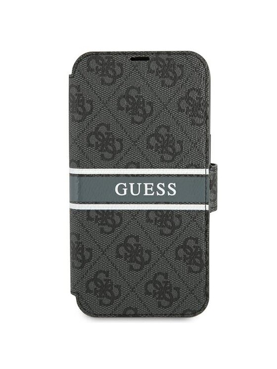 Guess Guess Etui na telefon 4G Stripe Book Szary