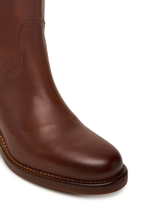 Tommy Hilfiger Tommy Hilfiger Botine Riding Lthr Mid Boot Block Heel FW0FW08776 Maro