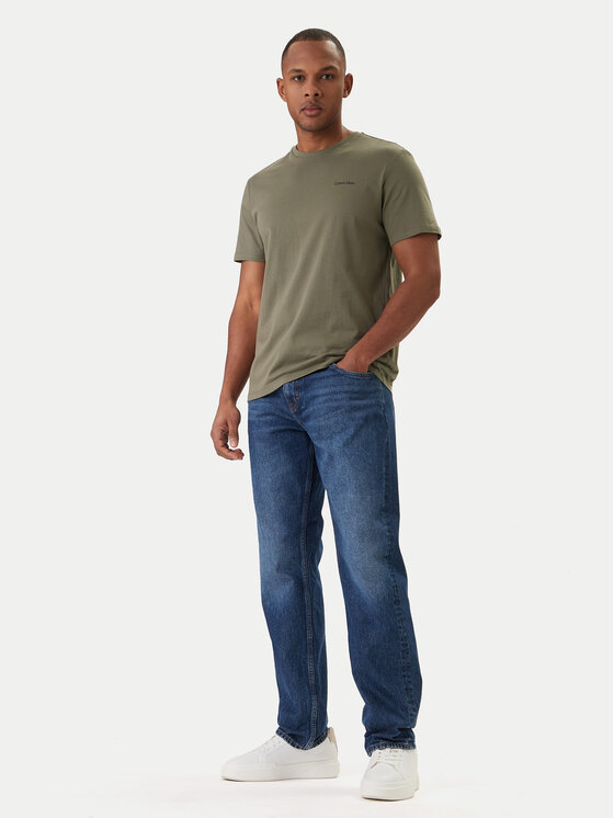 Calvin Klein Calvin Klein T-Shirt Micro Logo LV04LC255G Grün Regular Fit