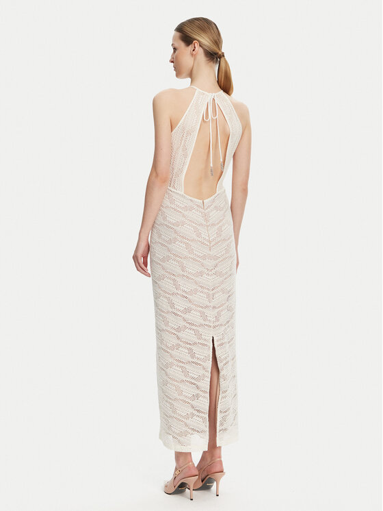 Guess Guess Kokteilinė suknelė W5GK66 KCT80 Smėlio Slim Fit