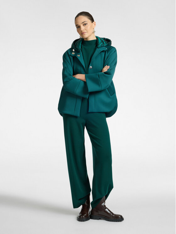 Elena Mirò Elena Mirò Cappotto F046Z000018N035 Verde A-Line Fit