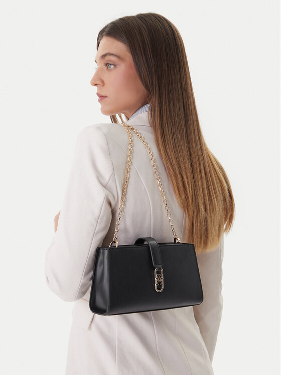 Tommy Hilfiger Tommy Hilfiger Дамска чанта Th Libre Chain Crossover AW0AW18614 Черен