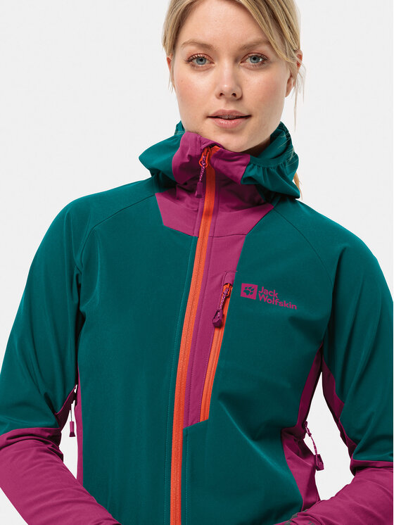 Jack Wolfskin Jack Wolfskin Softshelljacke Alpspitze Hoody 1307751 Grün Regular Fit
