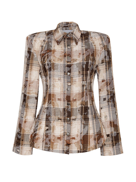 Magda Matyja Magda Matyja Koszula TEXAS SHIRT BROWN Brązowy Fitted Fit