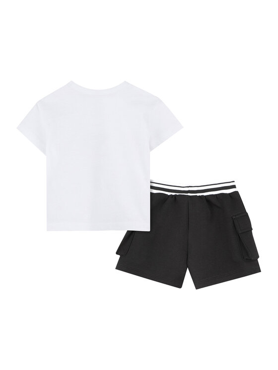 Karl Lagerfeld Kids Karl Lagerfeld Kids Komplet t-shirt i spodenki Z30502 M Czarny Regular Fit