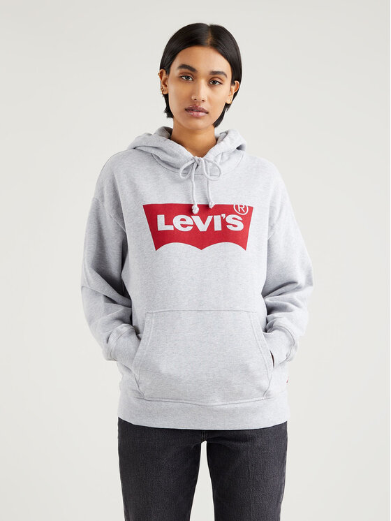Levi's® Levi's® Džemperis Levi's Graphic Standard Hoodie Pilka Regular Fit