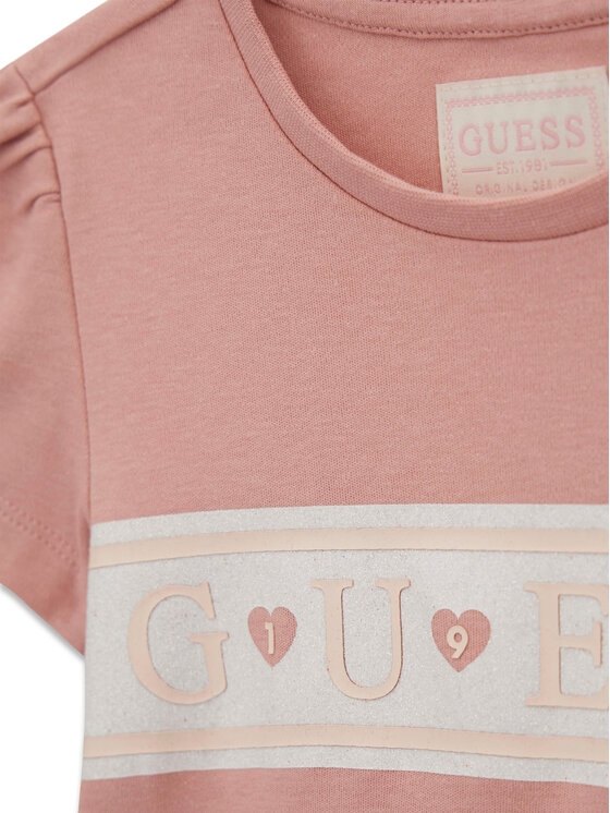 Guess Guess Každodenní šaty K6RK13 KA6W4 Růžová Regular Fit