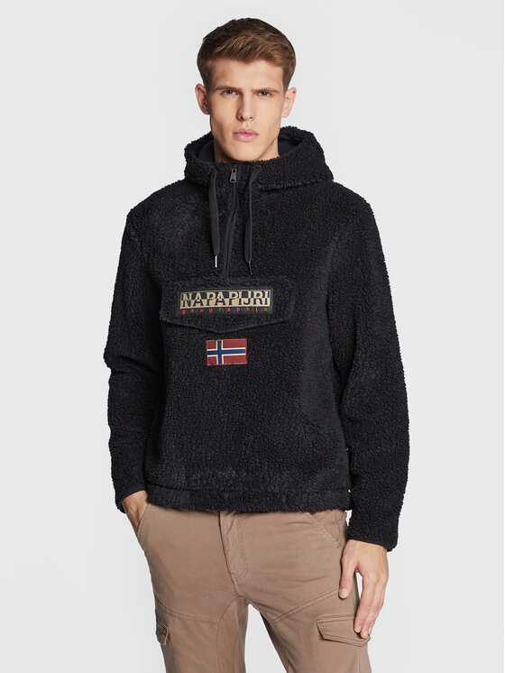 Napapijri Napapijri Флісовий реглан Burgee NP0A4GJ3 Чорний Regular Fit
