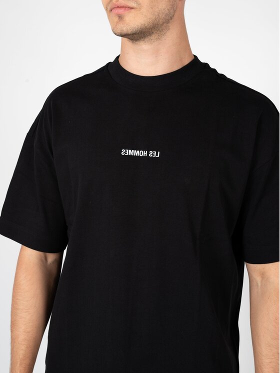 Les Hommes Les Hommes T-Shirt LBT1015700P Černá Oversize