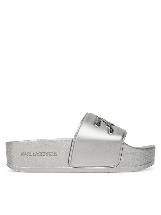 Damskie Klapki KARL LAGERFELD, Rozmiar 39, Srebrne, Kondo Maxi KL80872